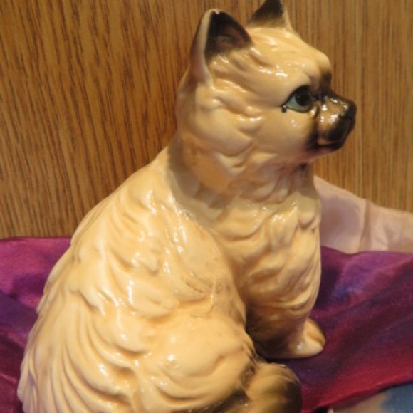 Vintage Ceramic HIMALAYAN Cat Figurine 3" (F16) - Picture 5 of 7